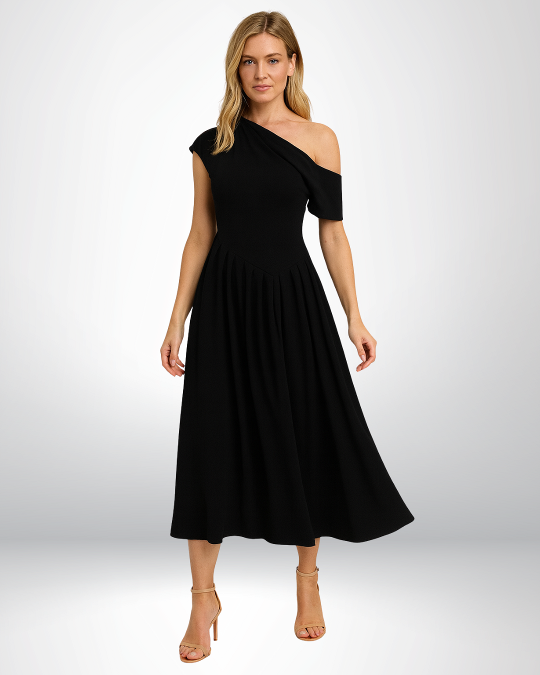 Aira Nord™ | Elegant One-Shoulder Lång Klänning