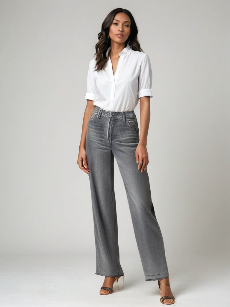 Aira Nord™ | Grå Utställd Jeans