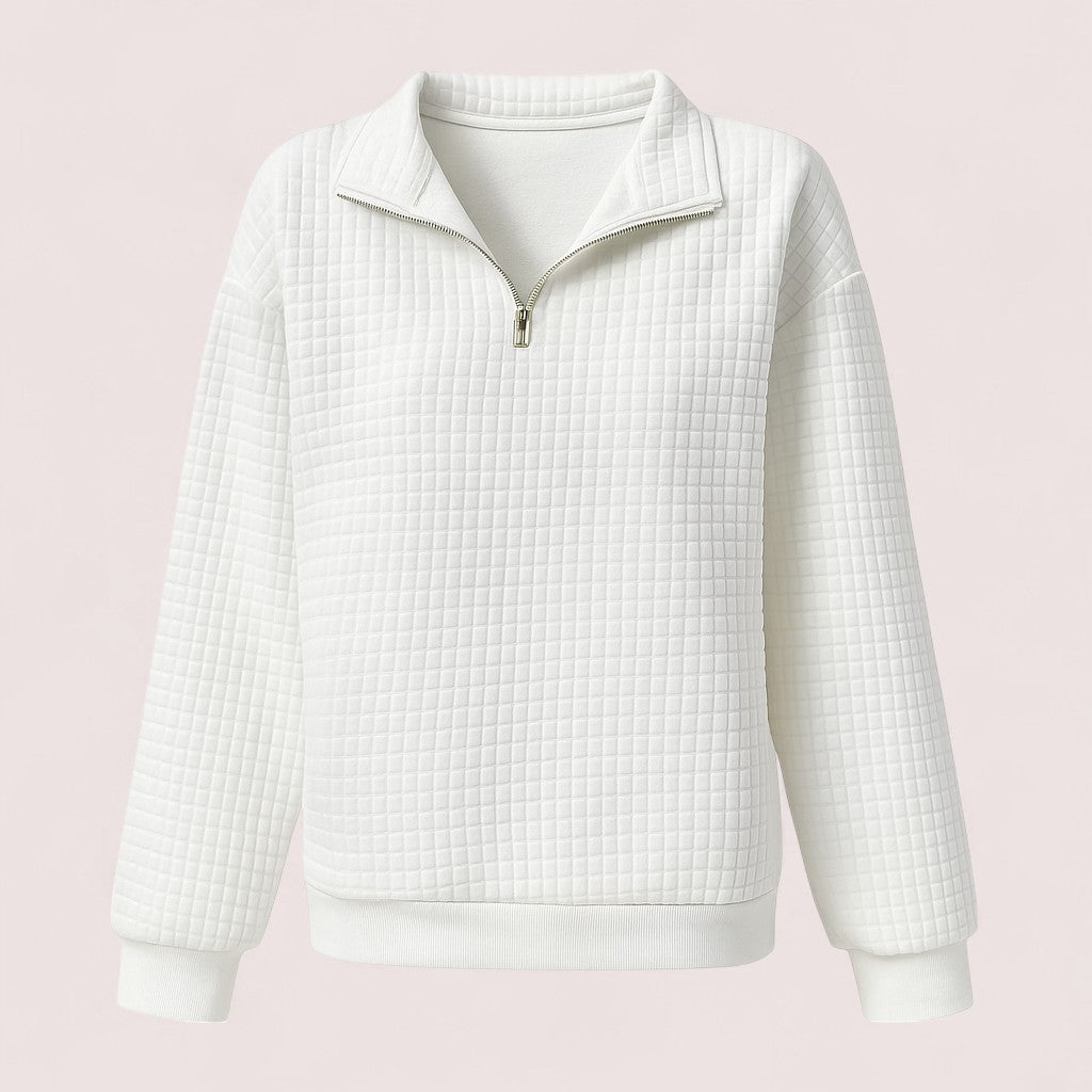 Aira Nord™ | Chic Vaffletröja med Dragkedja