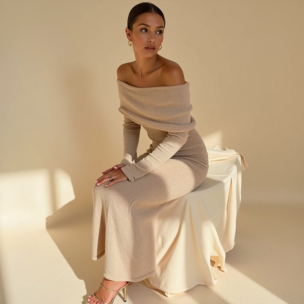 Aira Nord™ | Evie Klänning – Bouclé Klänning